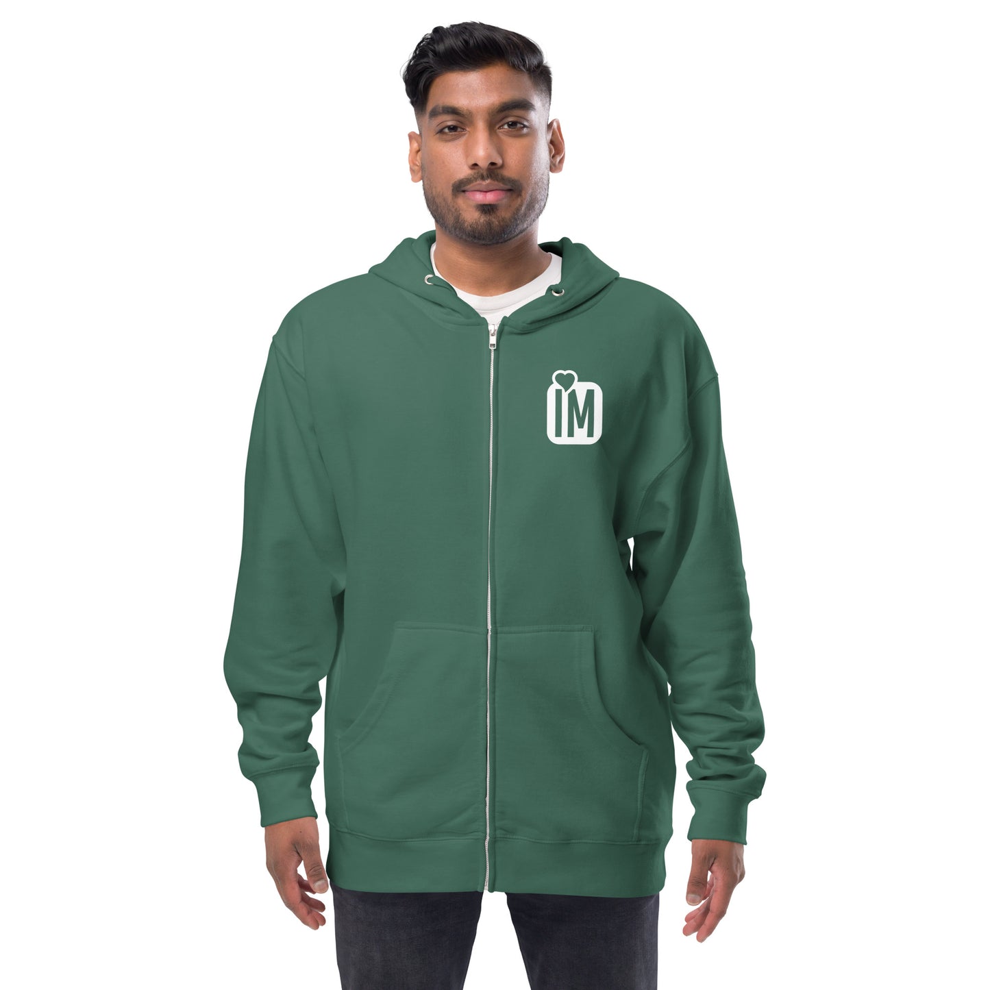 IM Unisex fleece zip up hoodie