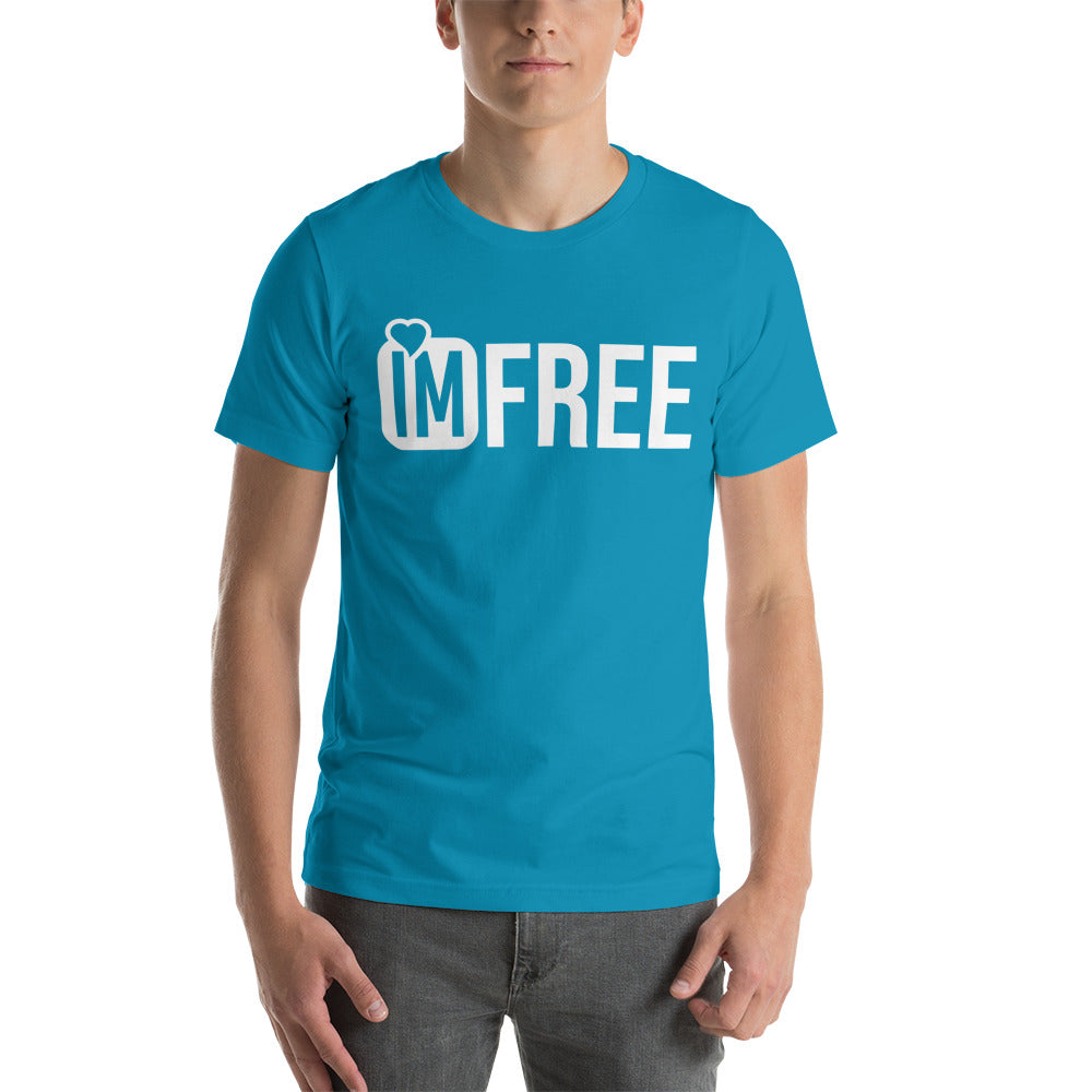 IM FREE white on white Unisex t-shirt