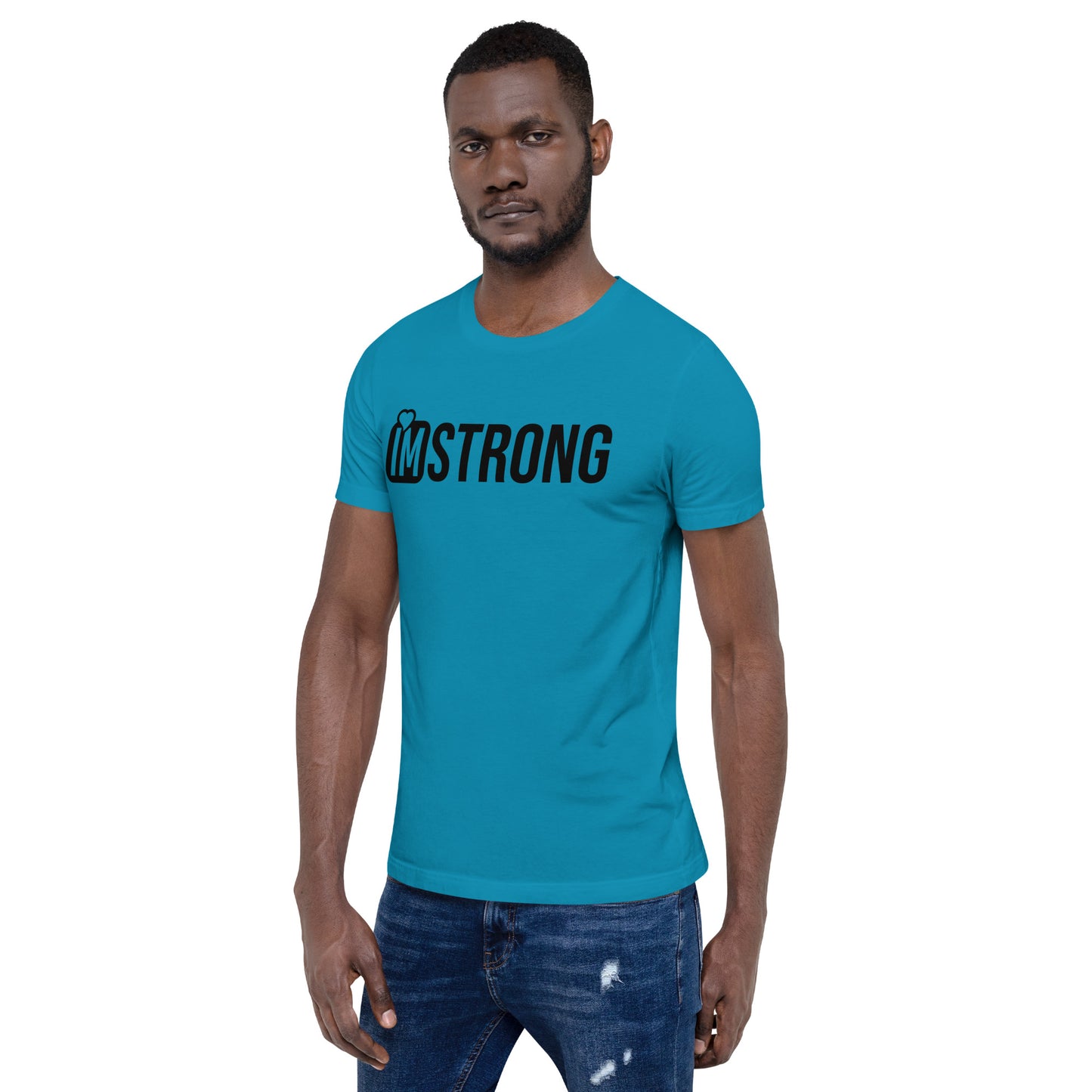 IM STRONG Black on Black Unisex t-shirt