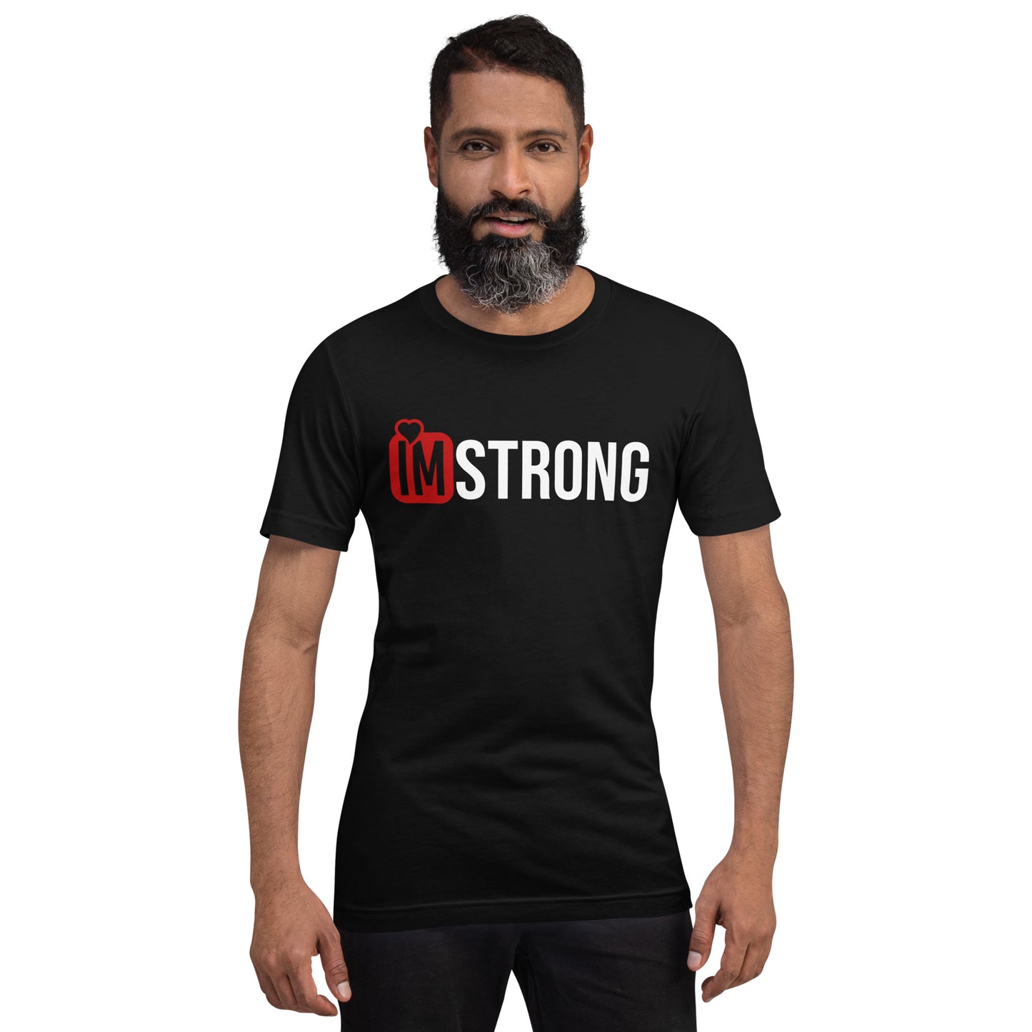 IM STRONG  red logo Unisex t-shirt