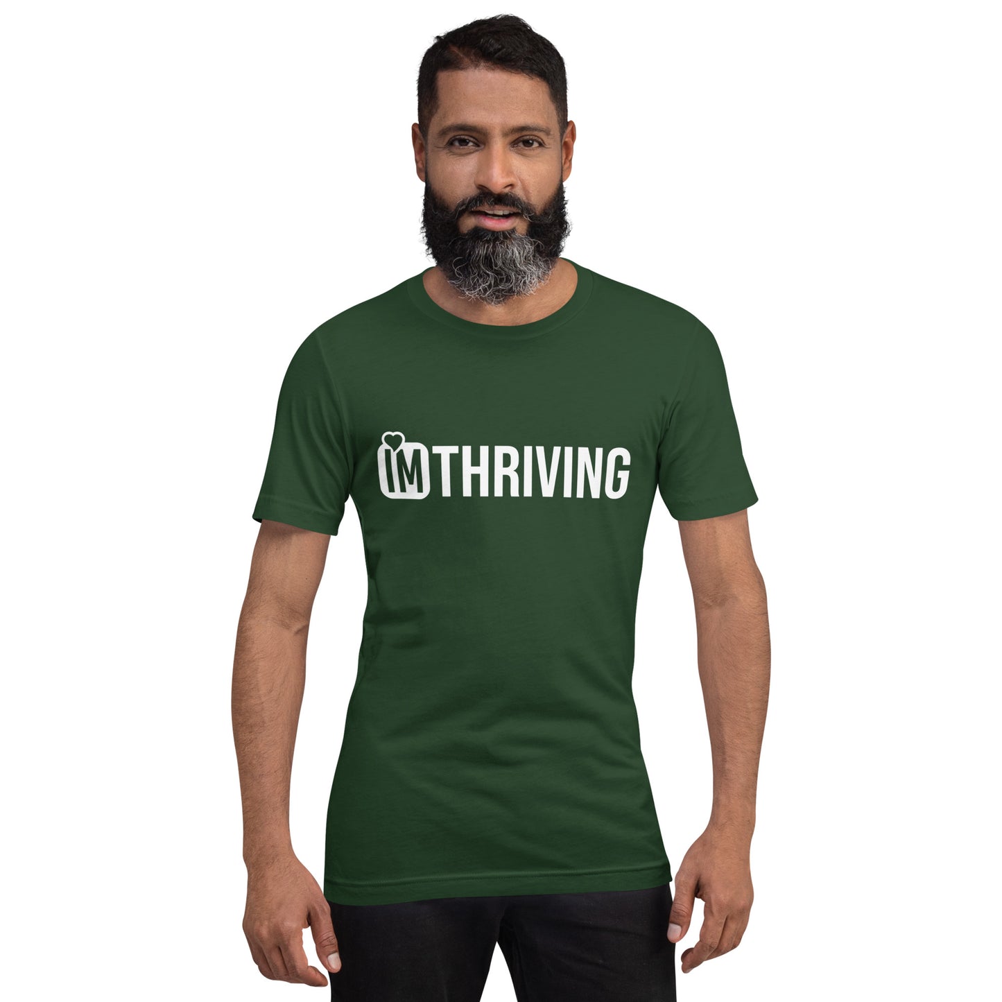 IM THRIVING white on white Unisex t-shirt