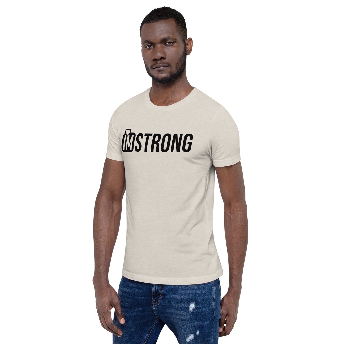 IM STRONG Black on Black Unisex t-shirt