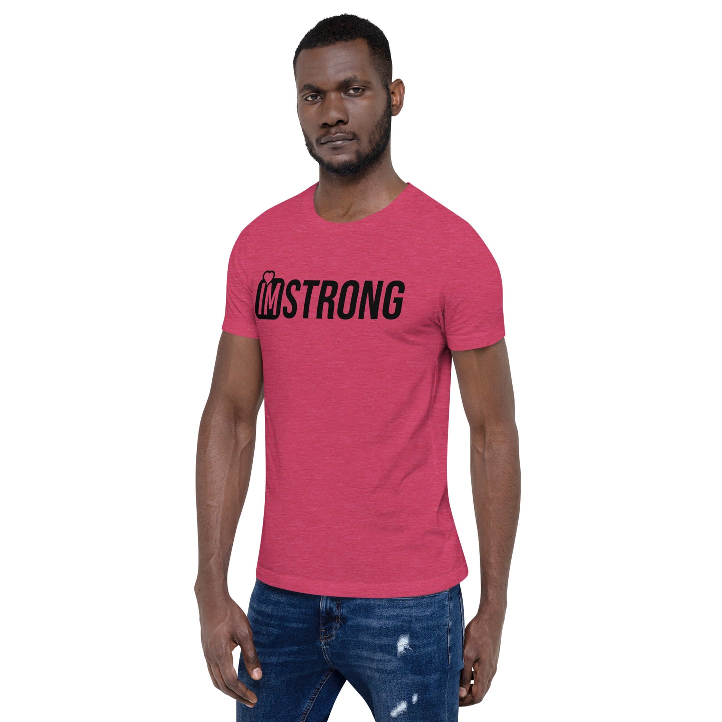 IM STRONG Black on Black Unisex t-shirt