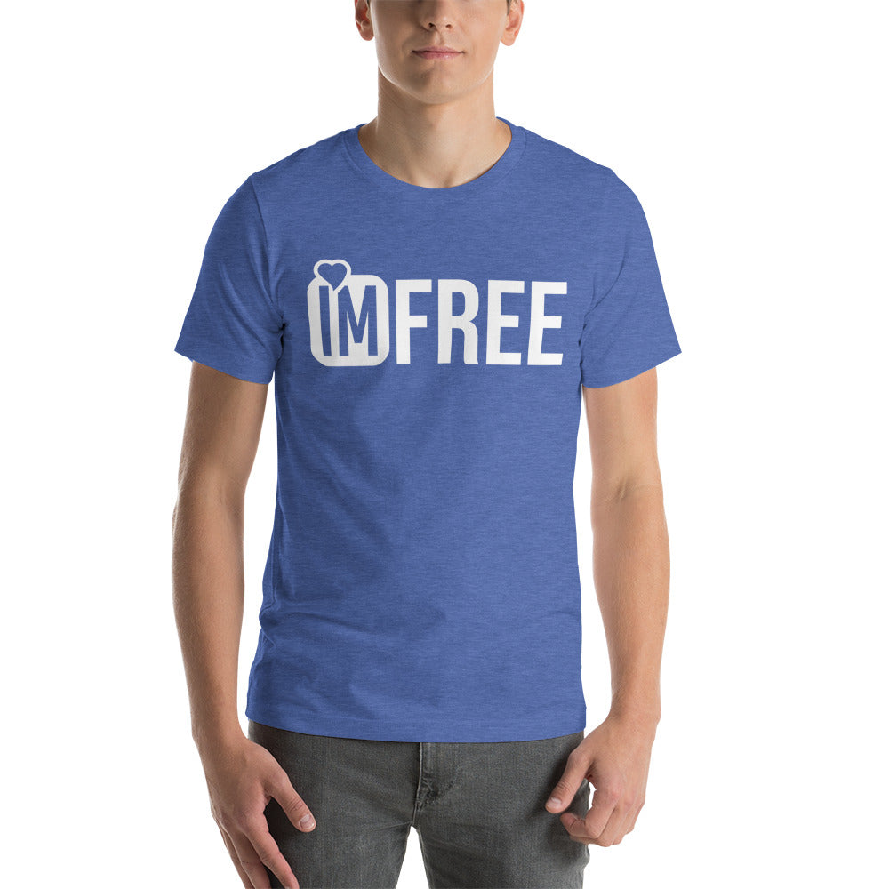 IM FREE white on white Unisex t-shirt