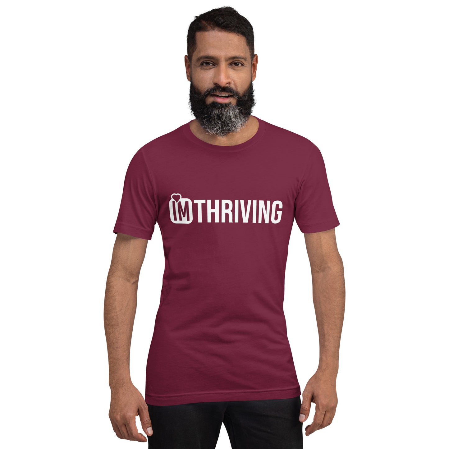 IM THRIVING white on white Unisex t-shirt