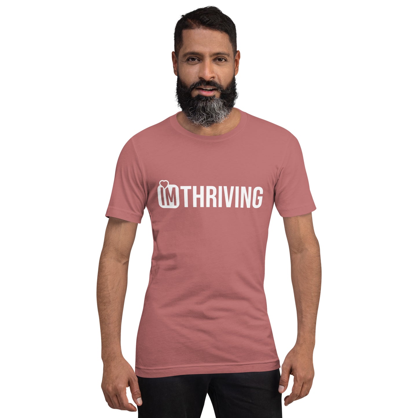 IM THRIVING white on white Unisex t-shirt