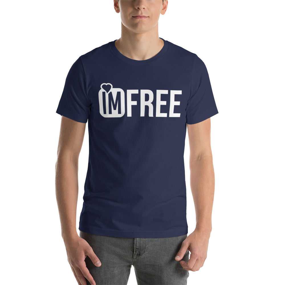 IM FREE white on white Unisex t-shirt