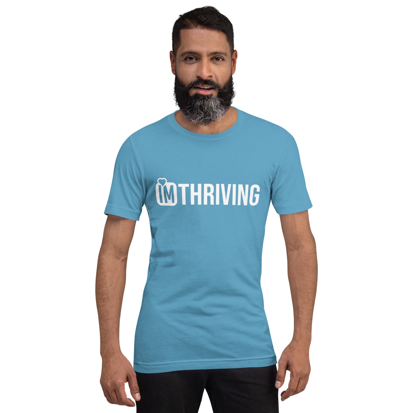 IM THRIVING white on white Unisex t-shirt