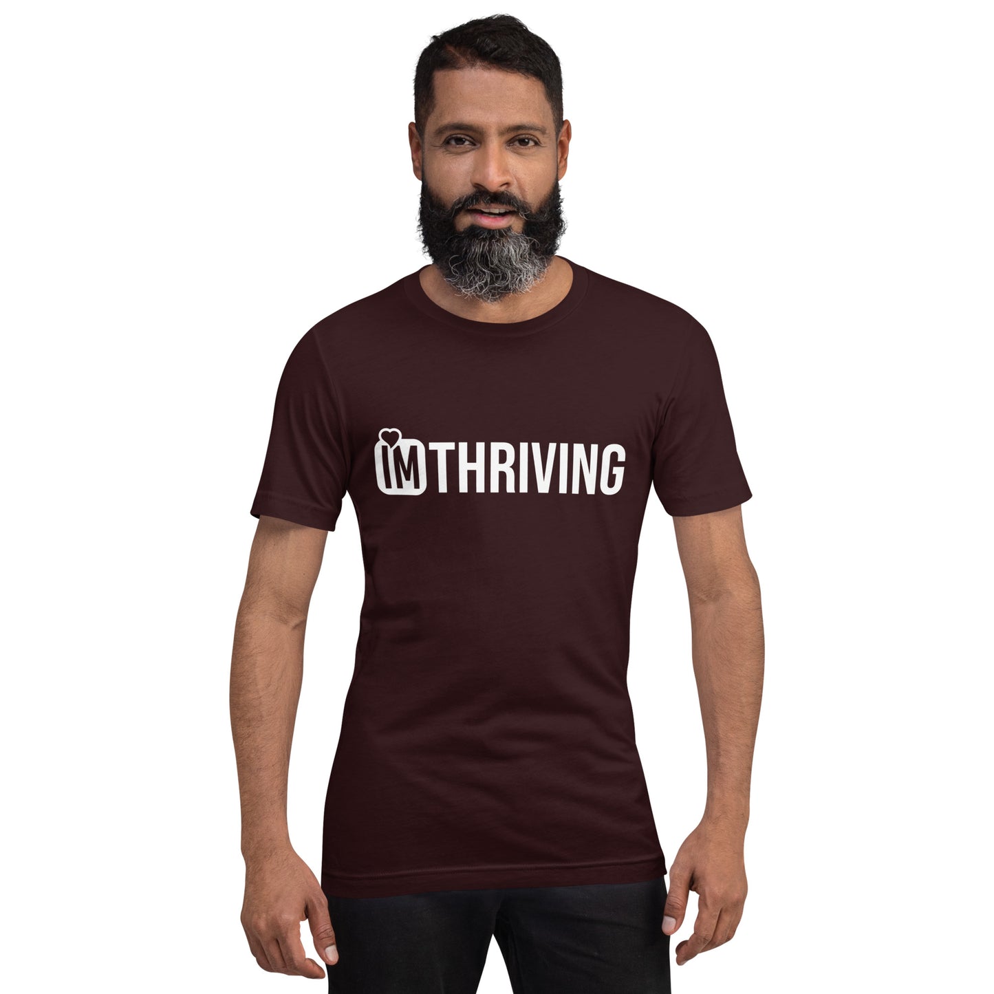 IM THRIVING white on white Unisex t-shirt