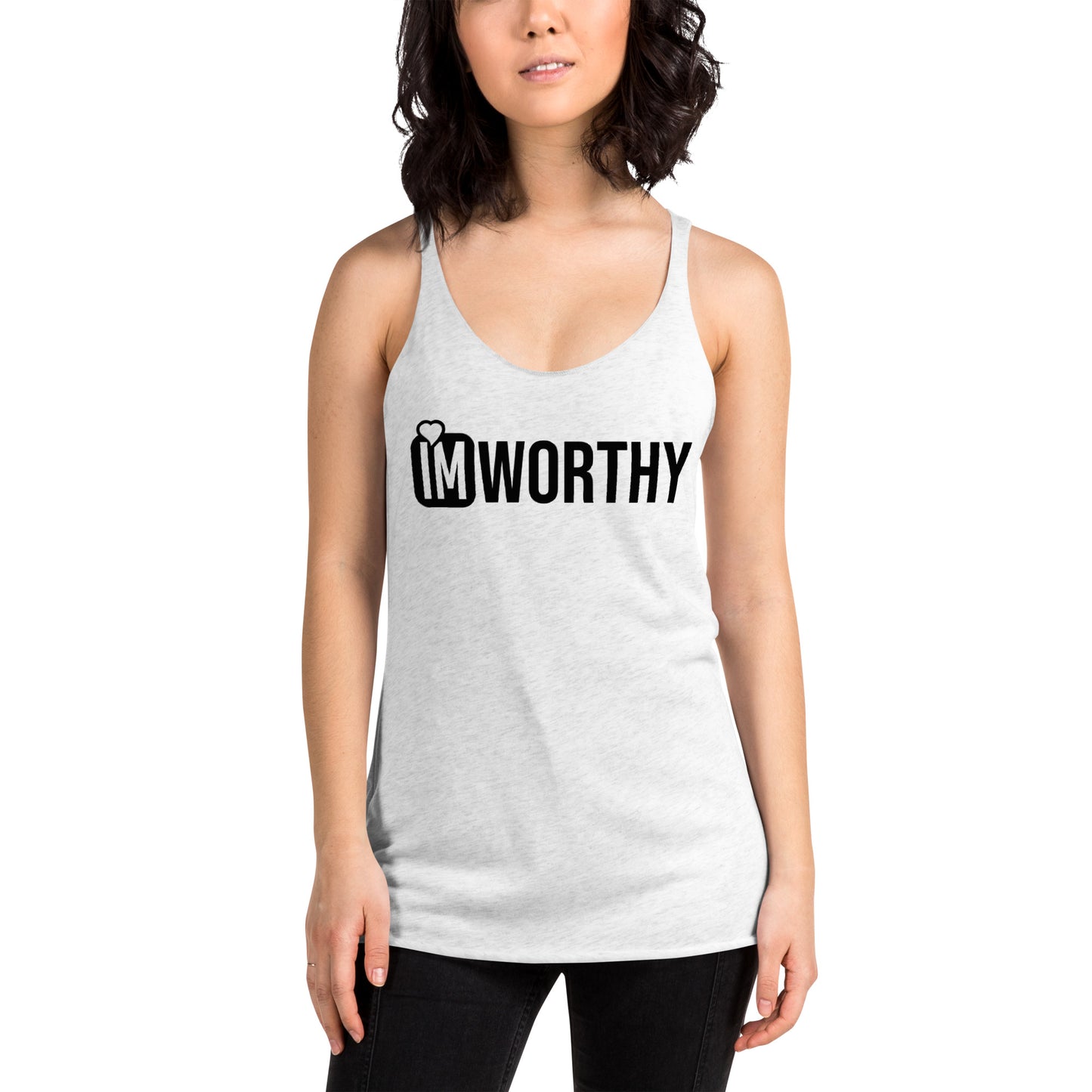 IM WORTHY Women's Racerback Tank