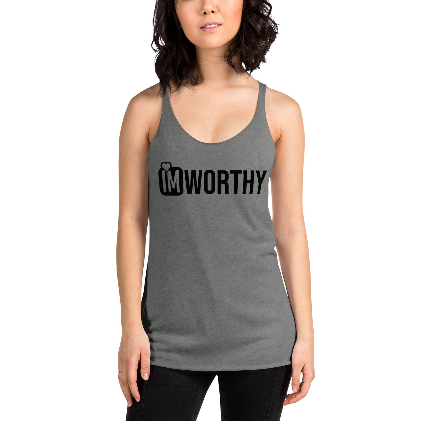 IM WORTHY Women's Racerback Tank