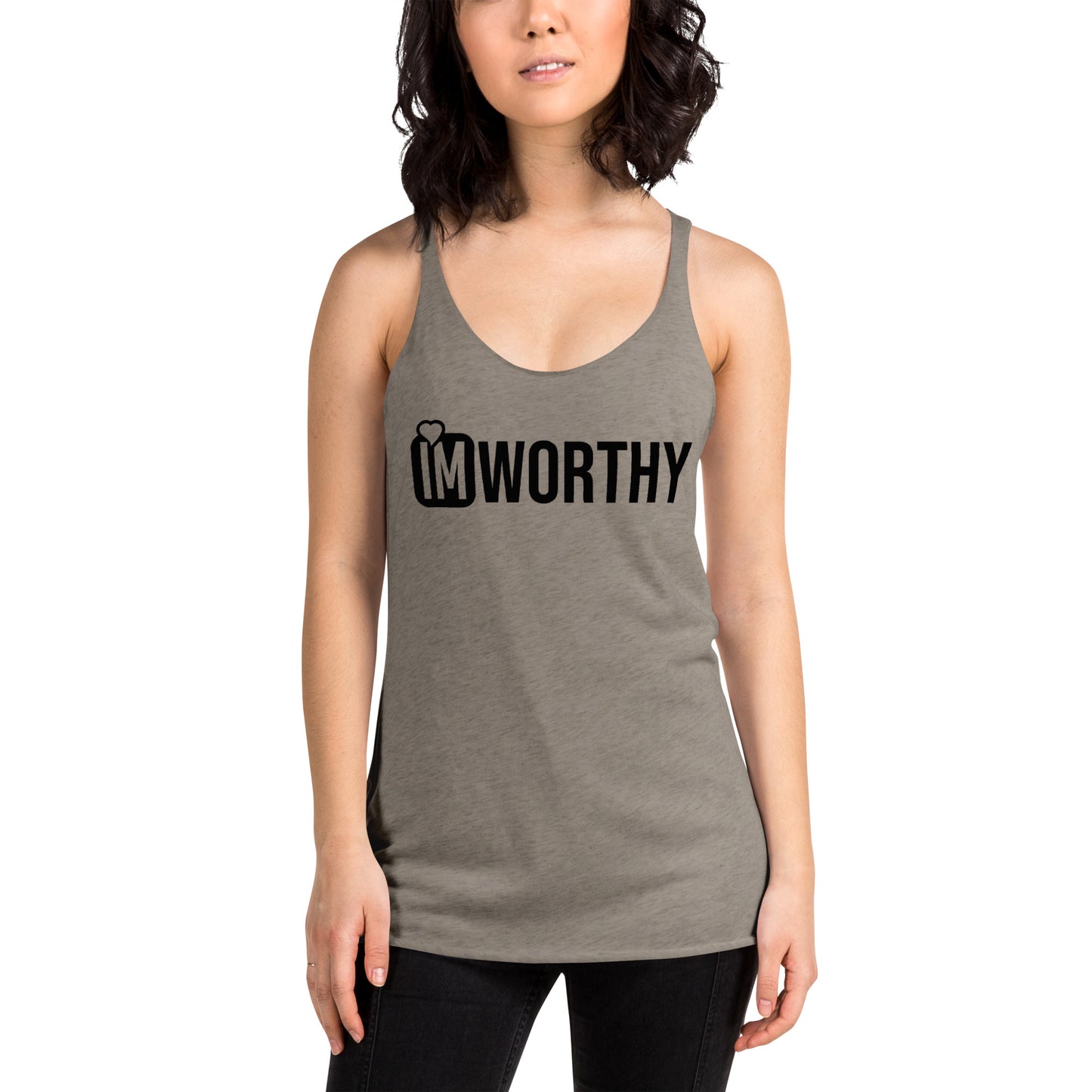 IM WORTHY Women's Racerback Tank