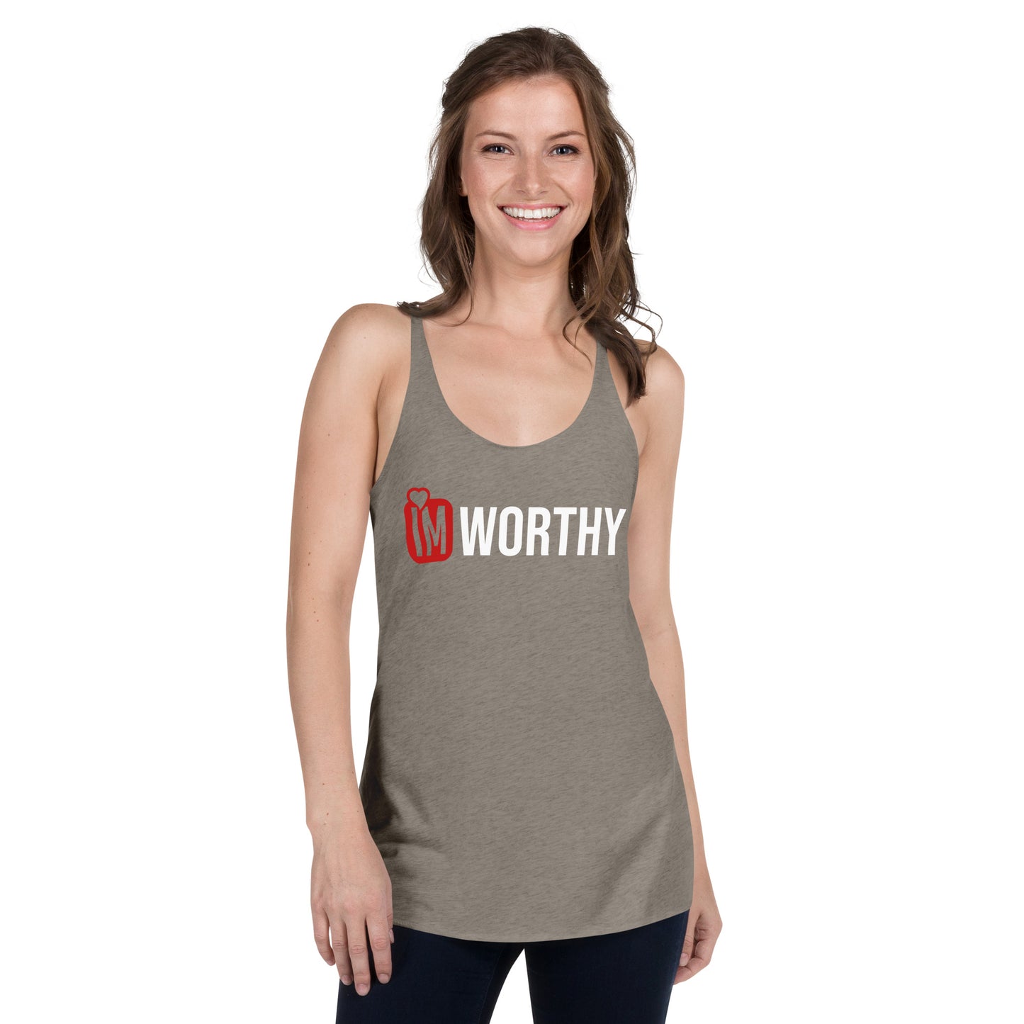 IM WORTHY Women's Racerback Tank