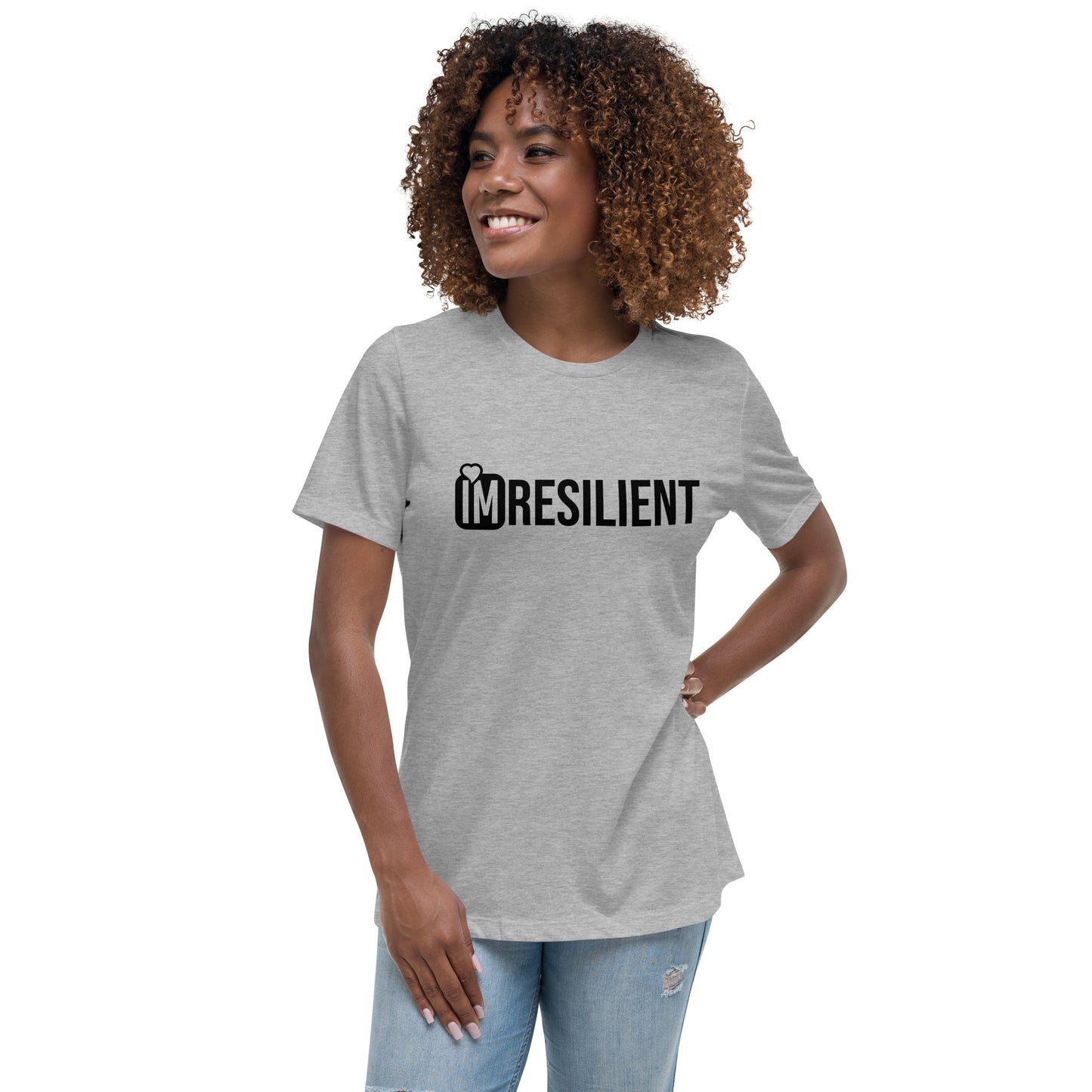 IM RESILIENT Black on Black Women's Relaxed T-Shirt