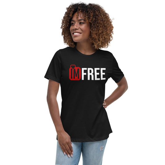 IM FREE Red on White Women's Relaxed T-Shirt