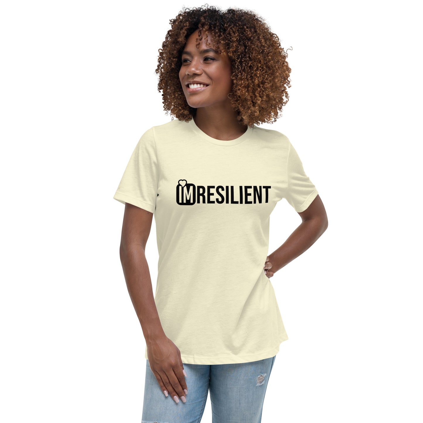 IM RESILIENT Black on Black Women's Relaxed T-Shirt